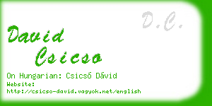 david csicso business card